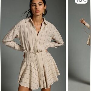 Mon Renn x Anthropologie Fitted-Waist Shirt Dress
